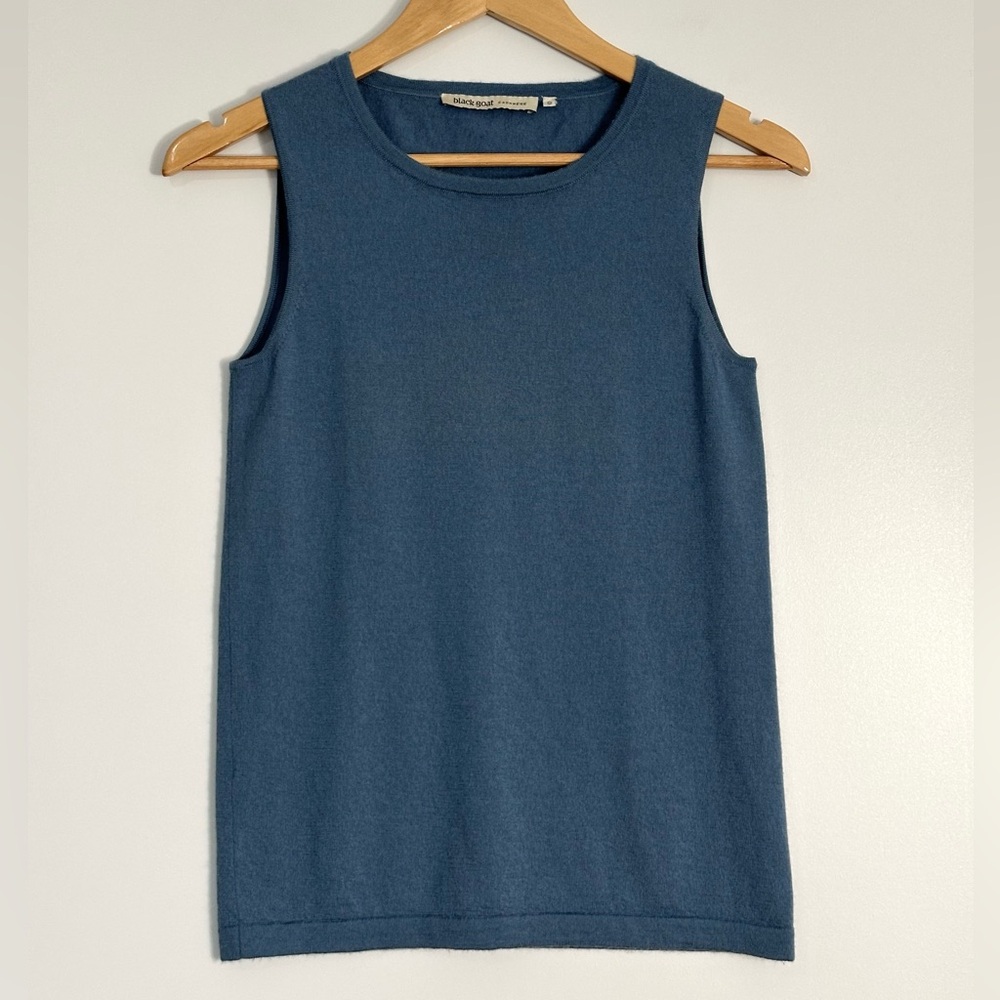 Black Goat 100% Cashmere Sweater Tank Sleeveless Women’s Size S Preppy Casual